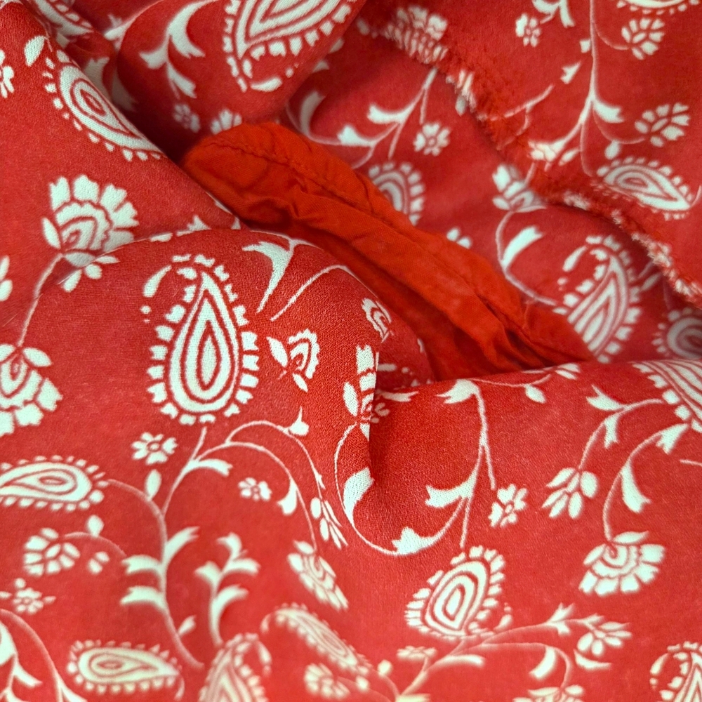 Gilli Midi Prairie Dress Milkmaid Country Womens Small Red Ruffle Tiered Floral - Picture 8 of 10